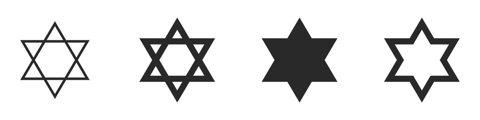 Set David star icon isolated on white background. Vector illustration