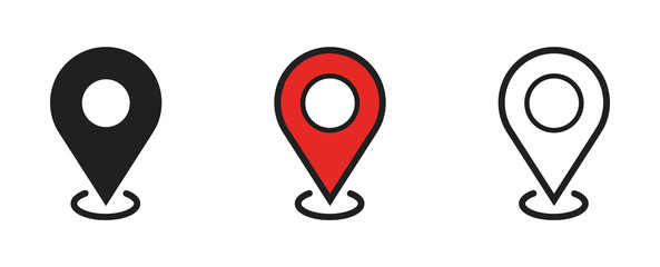Set of location icons. Modern map markers .Vector illustration on a white background.