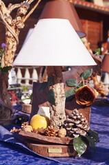 Strange artistic table lamps with decorations