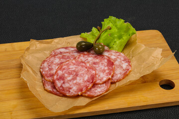 Spanish Salchichon sausage with salad