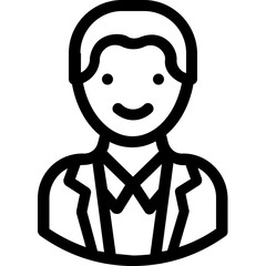 
Fashion Boy Line Vector Icon 
