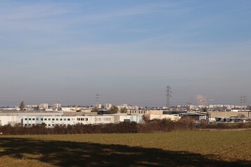 Vue d'ensemble de la zone industrielle de Corbas, ville de Corbas, département du Rhône, France