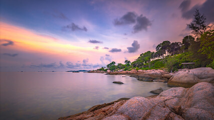 Fototapeta na wymiar Wonderful Sunrise moment at bintan island 