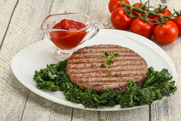 Grilled beef cutlet for burger