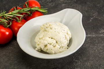 Soft cream cheese with herbs