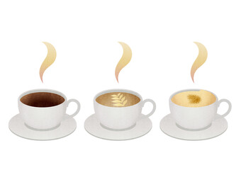 illustration set of various cup of coffee