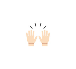Raising hands emoji gesture vector isolated icon illustration. Raising hands emoji gesture icon