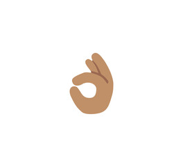 OK hand emoji gesture vector isolated icon illustration. OK hand gesture icon