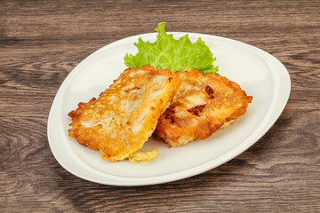 Roasted cod fish in bread