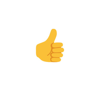 Thumb up emoji gesture vector isolated icon illustration. Like button gesture icon