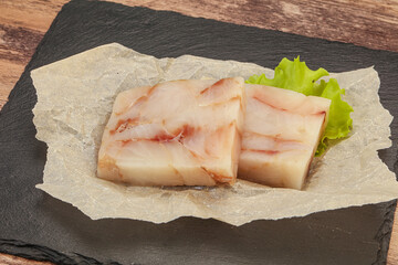 Raw pollock fish fillet for cooking