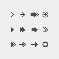 Arrows flat vector icons set	