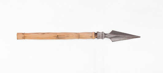 medieval spear isolated on white background