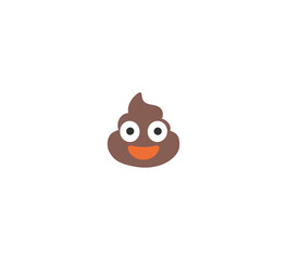 Poop emoji vector isolated icon illustration. Poop emoji icon
