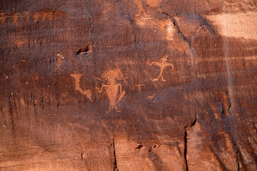 Ancient petroglyphs from native Americans near Moab Utah.  High resolution.