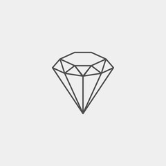 Diamond flat vector icon. Crystal flat vector icon