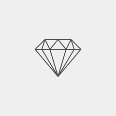 Diamond flat vector icon. Crystal flat vector icon