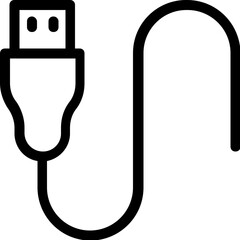 
Usb Cable Vector Line Icon 
