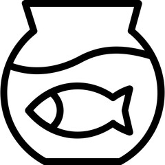 
Fish Aquarium Vector Line Icon
