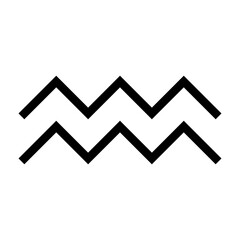 Aquarius symbol on white.