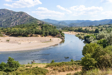 Fototapeta na wymiar Arda River meander and Ivaylovgrad Reservoir, Bulgaria