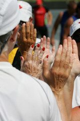 clapping hands of people
