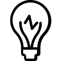 Obraz premium Light bulb Vector Line Icon 