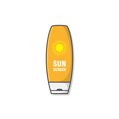 Sunscreen Cream Vector Icon Illustration. Sun Protection Cosmetic Product. Concept Of Summer Holiday. Sunblock Lotions. Skincare