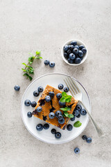 Blueberry and pear pie with fresh berries