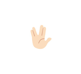 Vulcano salute emoji gesture vector isolated icon illustration. Vulcano salute gesture icon