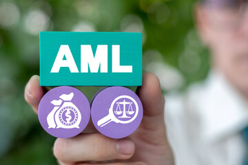 AML Anti Money Laundering Business Concept. Dirty Money Corruption Crime.
