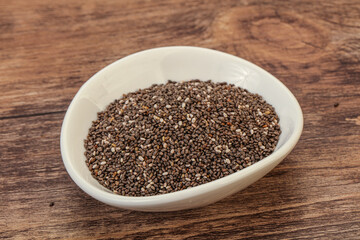 Seasoning chia seeds in the bowl