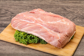 Raw pork loin for cooking