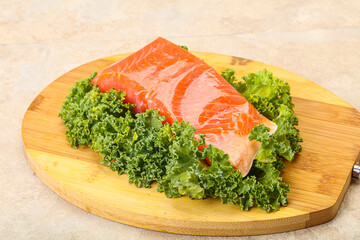 Salmon fillet slice for cooking