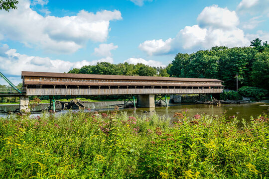 The Harpersfield Covered Bridge In Northeastern Ohio Is Over 100 Years Old.