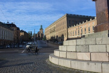 Obraz premium Looking up Slottsbacken, Stockholm.