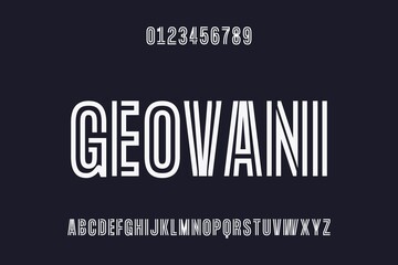 alphabet font, typography vector,  letters and numbers blue and white style