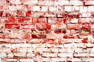 Texture of a brick wall with cracks and scratches which can be used as a background
