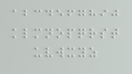 Braille Visually Impaired Writing System Symbol Formed out of White Spheres - obrazy, fototapety, plakaty