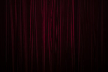 Red curtain in theatre background