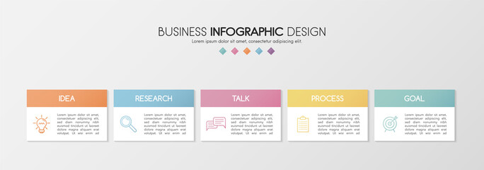 Business infograph with 5 steps. Vector