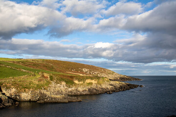 Panoramic view of the Irish Coastline and Atlantic Ocean from the Seven Heads County Cork Ireland. 
