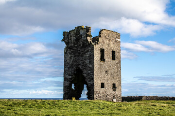 Abandoned signal tower on the edge of the seven heads cliffs, West Cork Ireland 