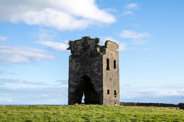 Abandoned signal tower on the edge of the seven heads cliffs, West Cork Ireland 