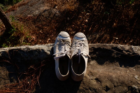 High Angle View Of Shoes Rock