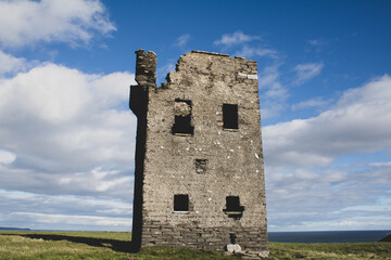 Abandoned signal tower on the edge of the seven heads cliffs, West Cork Ireland 