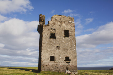 Abandoned signal tower on the edge of the seven heads cliffs, West Cork Ireland 