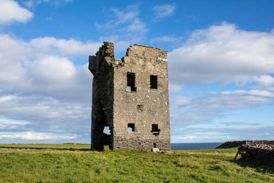 Abandoned signal tower on the edge of the seven heads cliffs, West Cork Ireland 