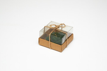 gift box on top view, isolated white background