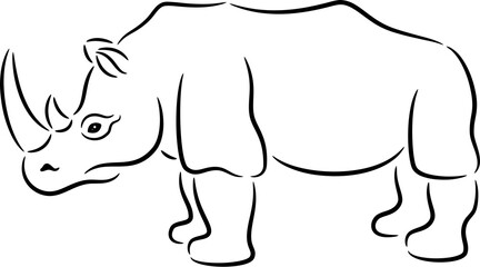 Illustration of a African rhinoceros, isolated
